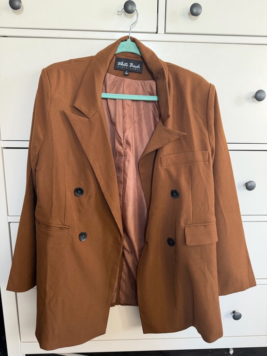 white birch Jackets & Blazers - White Birch Black Label Brown Blazer Size L Oversized